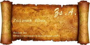 Zsizsek Alex névjegykártya