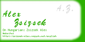 alex zsizsek business card